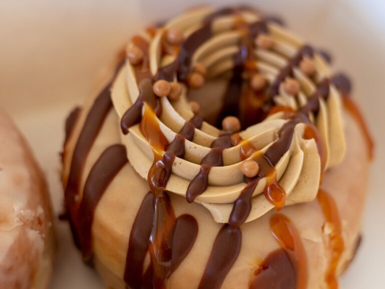 Donut with swirl and chocolate and carmel drizzle CC2