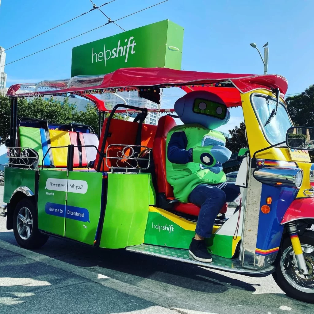 Lucky Tuk Tuk Trade Show Shuttle with full vehicle wrap and signs