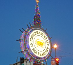 Holiday Lighted Fishermans Whar Sign