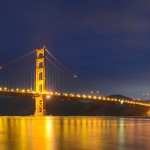 Golden Gate Bridge view at night
