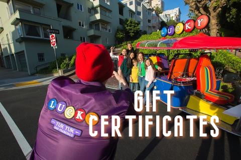 Lucky Tuk Tuk Gift Certificates are the Perfect San Francisco Gift