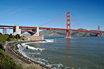 Historic Fout Point located under the Golden Gate Bridge 