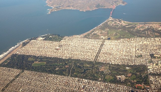 San Francisco Golden Gate Park from the air